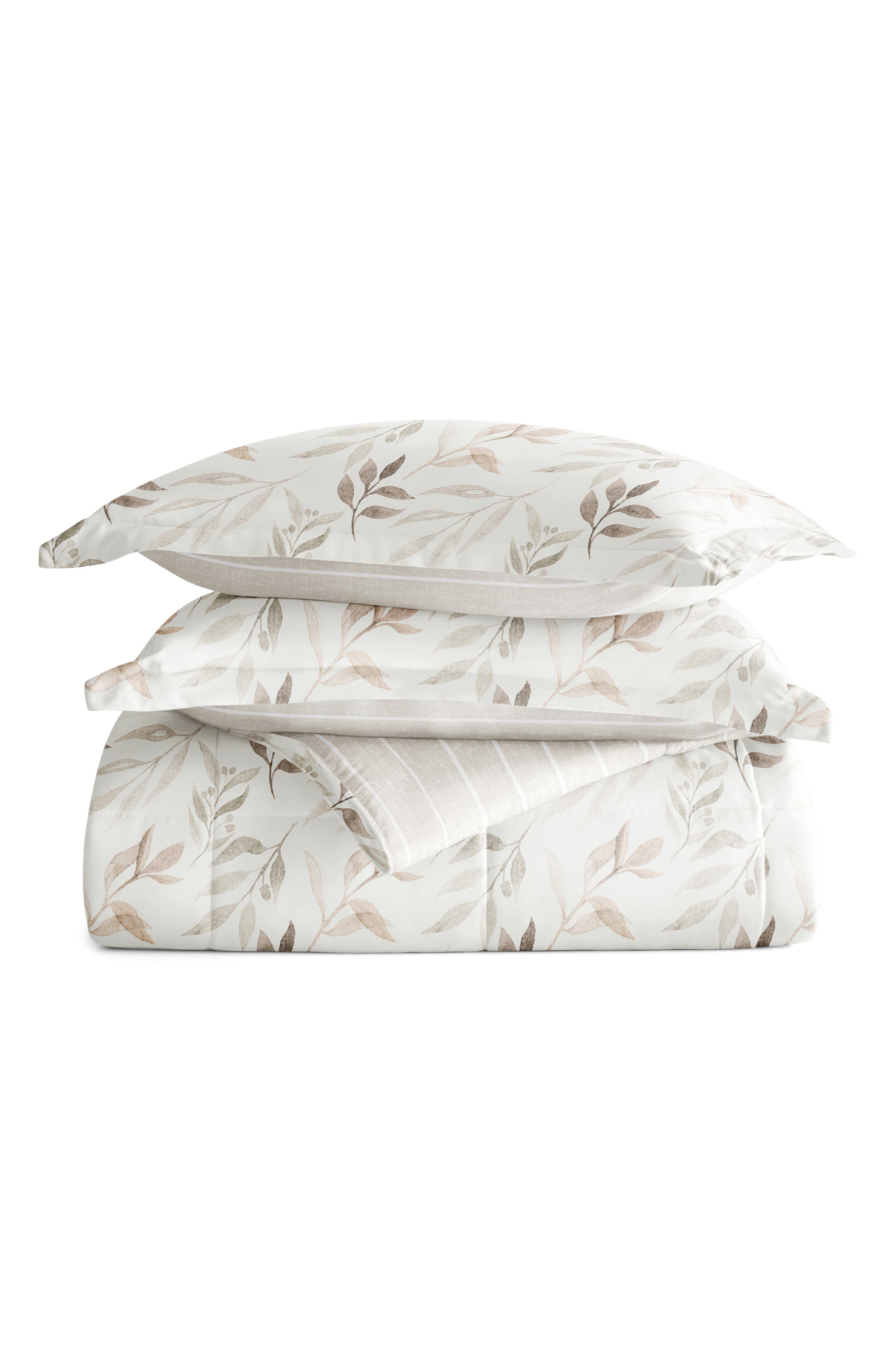 HOMESPUN Foliage Stripe Reversible 3-Piece Comforter Set