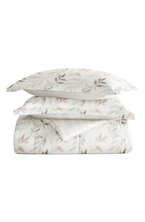 Foliage Stripe Reversible 3-Piece Comforter Set