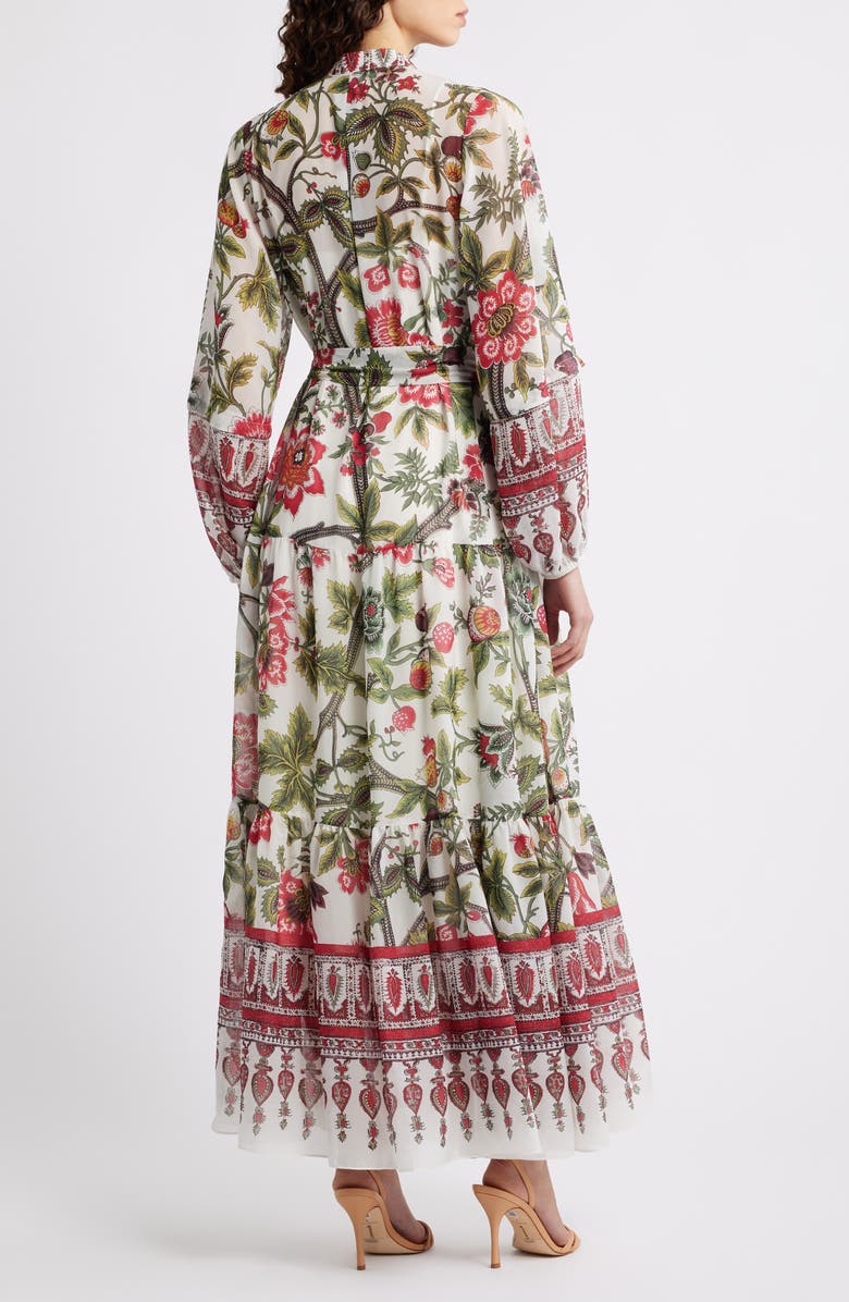 KOBI HALPERIN Lana Floral Print Long Sleeve Dress, Alternate, color, Ivory Multi