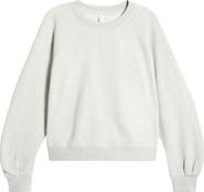 Zella Cloud Fleece Ruched Sleeve Sweatershirt