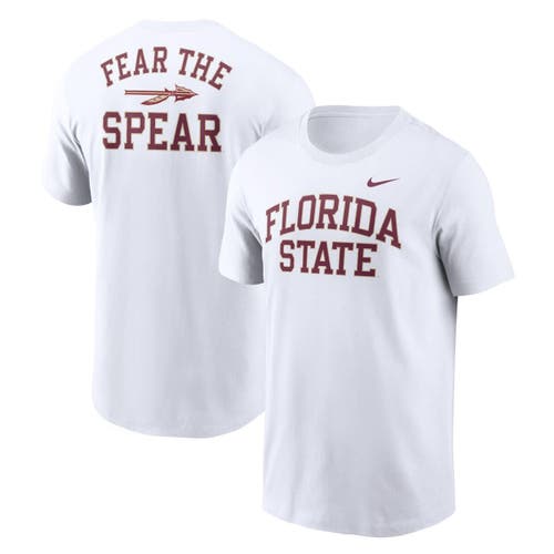 Nike White Florida State Seminoles Blitz 2-hit T-shirt In White