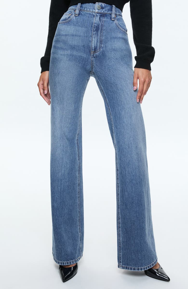 Alice + Olivia Weezy High Waist Wide Leg Jeans (Avery Blue)Weezy Wide Leg Jeans, Main, color, Avery Blue