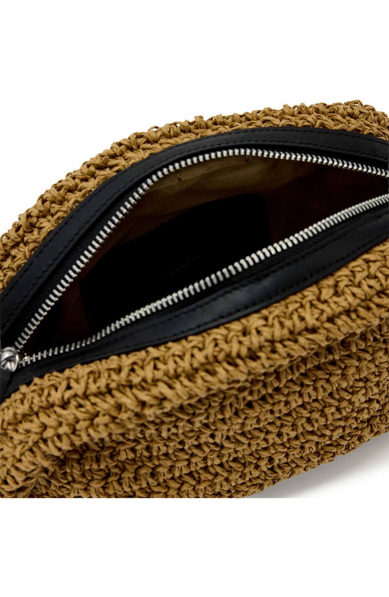AllSaints Arc Raffia Crossbody Bag, Alternate, color, Biscuit Brown