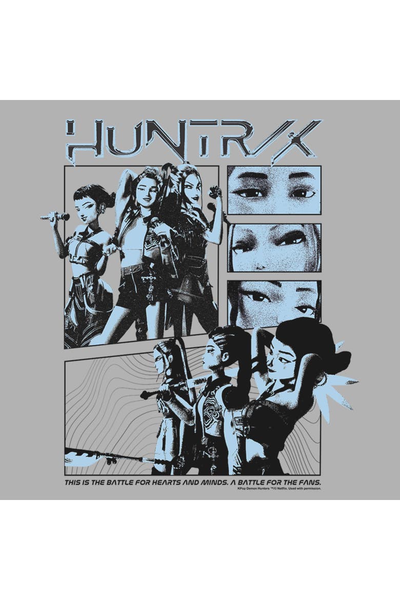 Boy's KPop Demon Hunters A Battle For The Fans  Graphic T-Shirt, Alternate, color, Sport Grey
