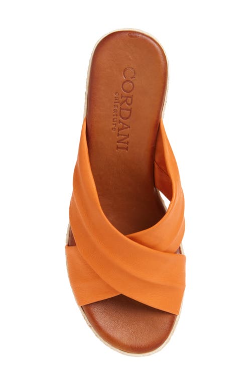 Cordani Bella Espadrille Wedge Sandal In Orange Leather