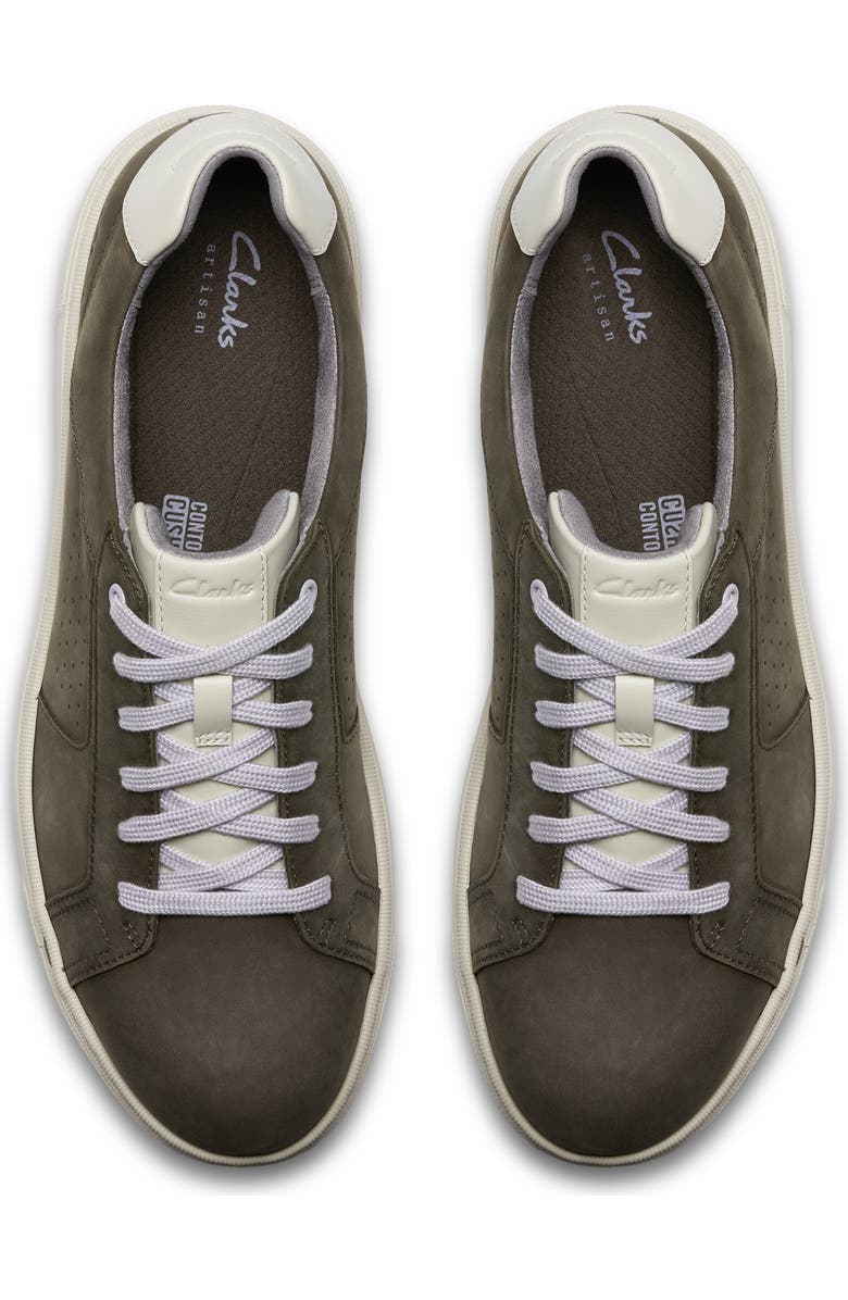 Clarks<sup>®</sup> Mapstone Tie Sneaker, Alternate, color, Olive Nubuck