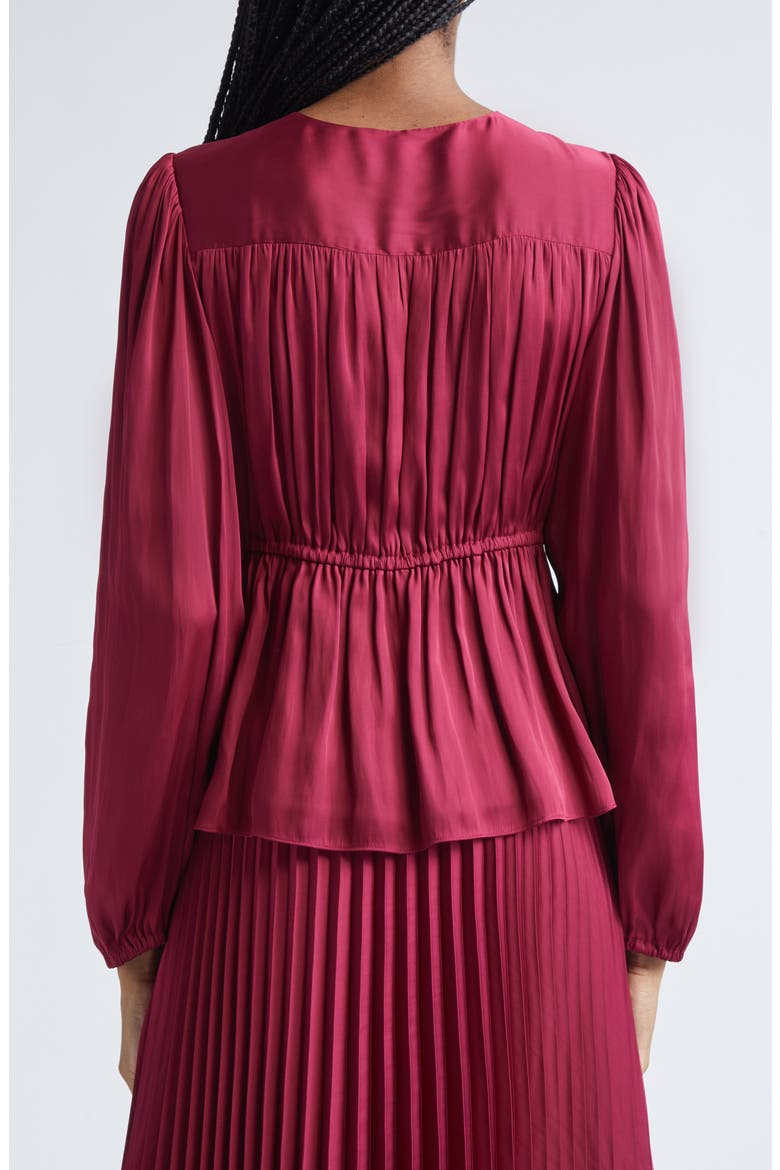 Esmeralda Tie Front Top, Alternate, color, CARMINE