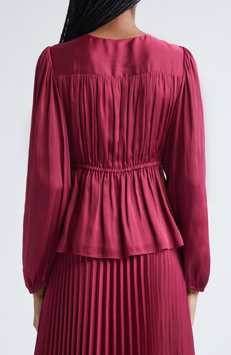 Derek Lam 10 Crosby Esmeralda Tie Front Top, Alternate, color, Carmine