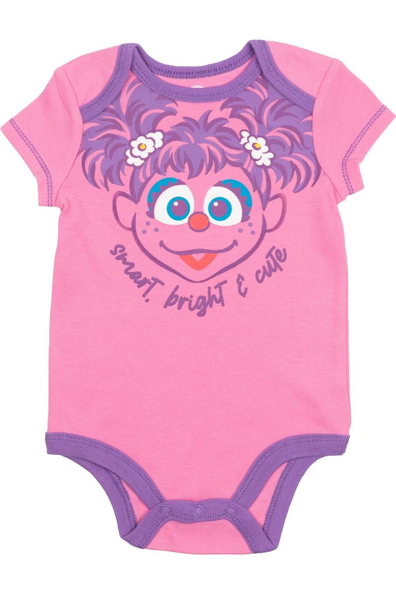 5-Pack One Piece Short Sleeve Bodysuits, Alternate, color, Pink Yellow Blue Coral