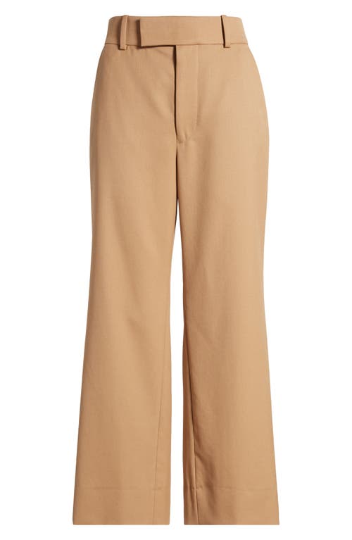 Frame Easy Slim Wool Blend Crop Pants In Light Camel