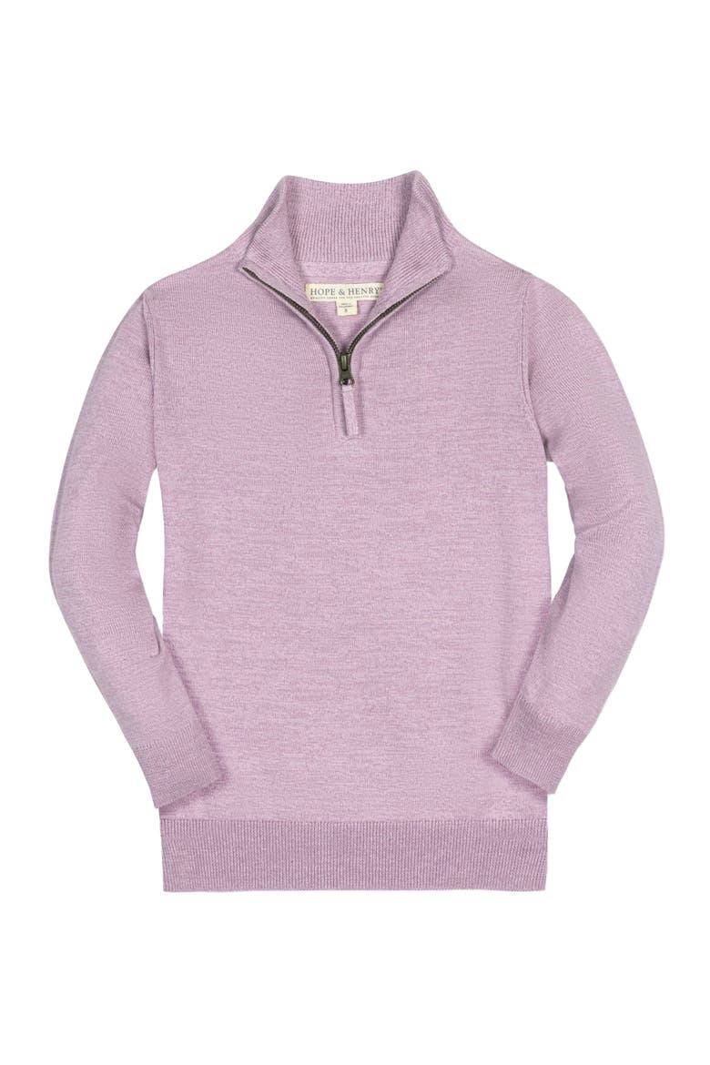 Baby Boys' Organic Fine Gauge Half Zip Sweater, Infant, Main, color, Lavender Marl
