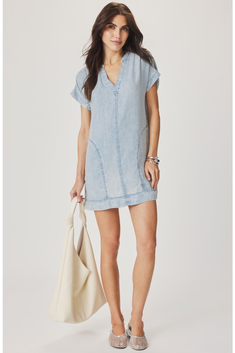 Ivy Denim Minidress, Alternate, color, BLEACHED INDIGO BLUE