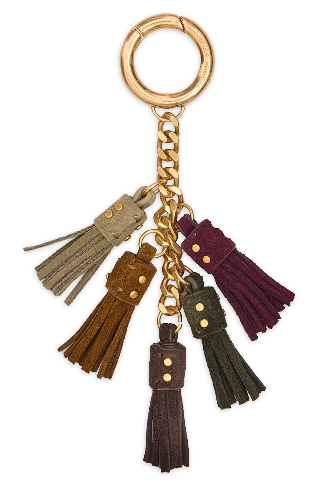 Rebecca Minkoff Multi Tassel Bag Charm, Main, color, Willow/Mulberry