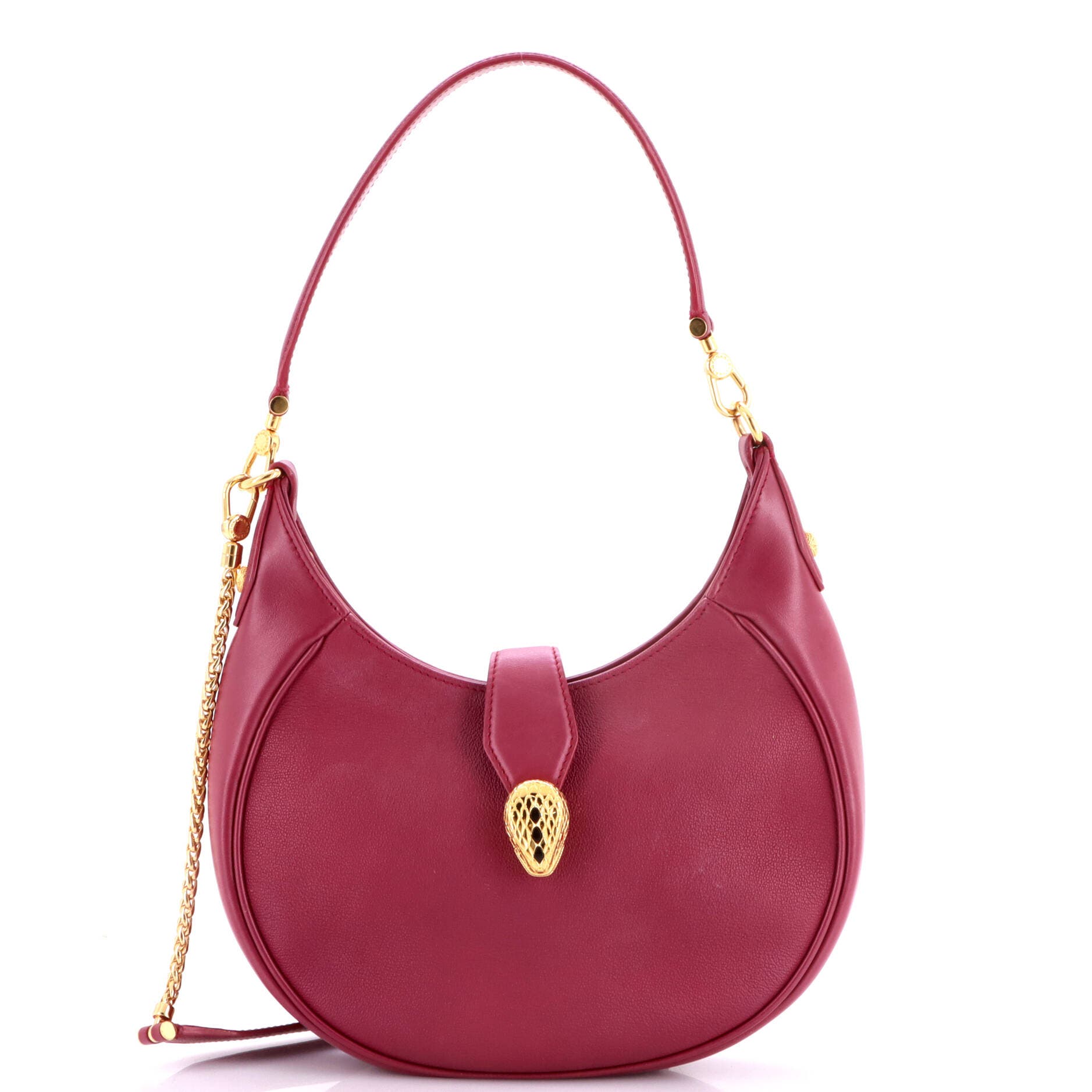 Serpenti Ellipse Crossbody Bag Leather Medium, Main, color, Purple