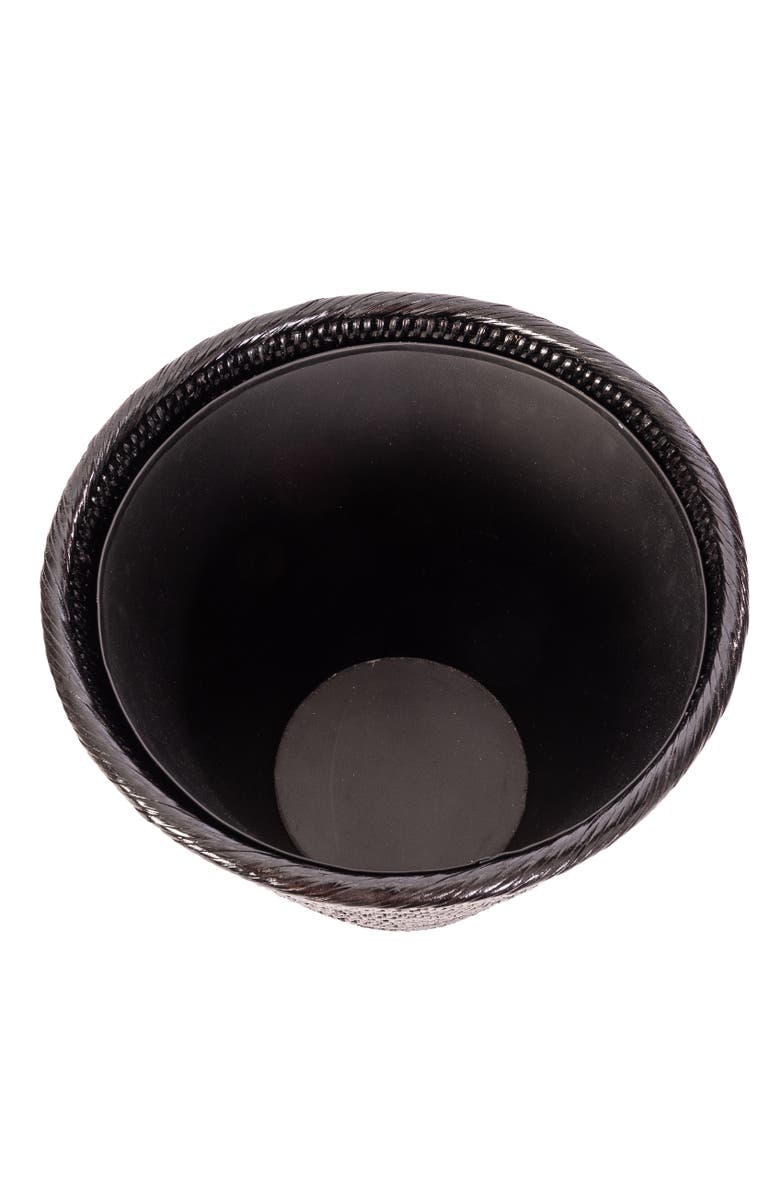 Artifacts Trading Company<sup>™</sup> Artifacts Rattan Round Tapered Waste Basket with Metal Liner, Alternate, color, Tudor Black