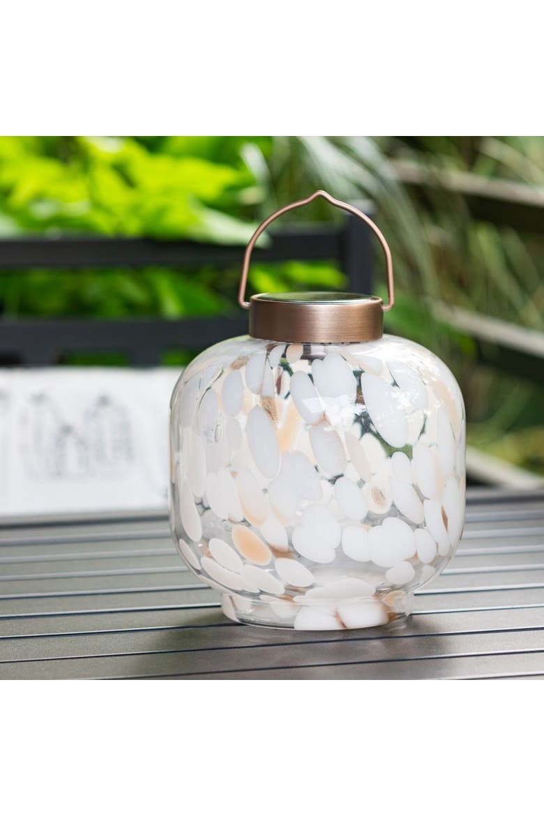 Cabin Solar Lantern Handblown Glass, Alternate, color, Toasted Marshmellow