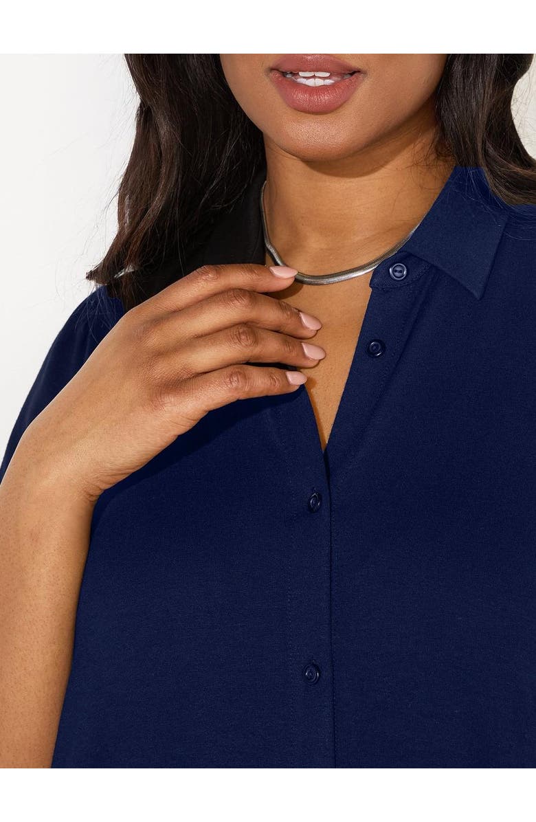 Live Unlimited Flutter Sleeve Dress, Alternate, color, Navy