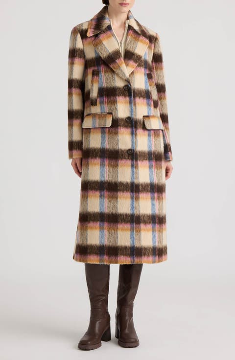 Plaid Single Breasted Coat