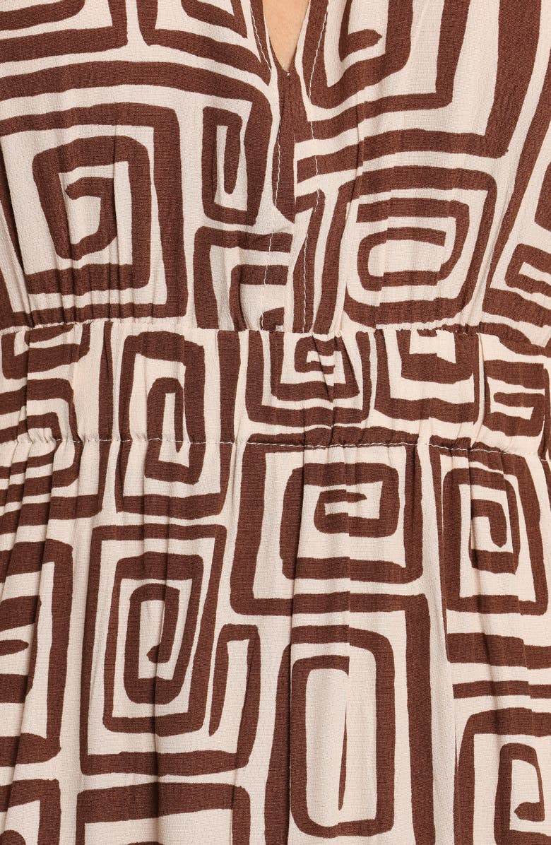 Petal & Pup Solange Maxi Dress, Alternate, color, Chocolate Brown Print