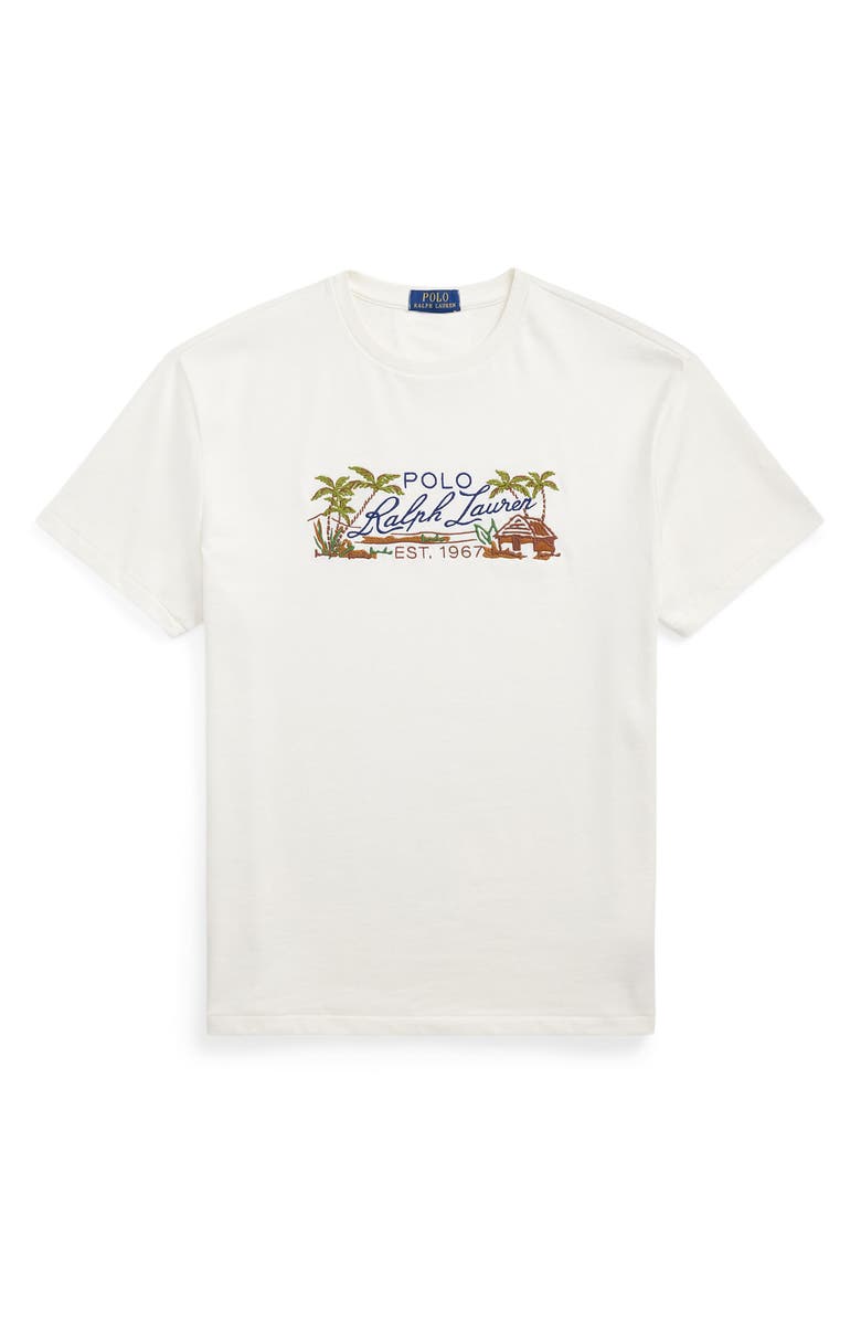 Polo Ralph Lauren Vacation Embroidered Cotton Graphic T-Shirt, Alternate, color, 