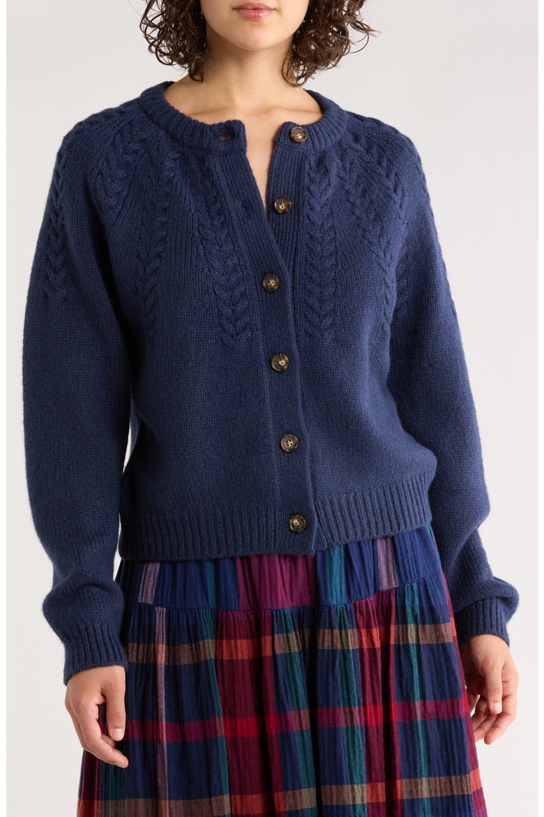 Everly Cable Cardigan, Main, color, TRUE NAVY