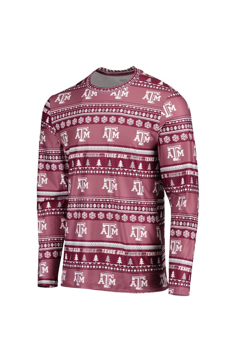 CONCEPTS SPORT Men's Concepts Sport Maroon Texas A&M Aggies Ugly Sweater Long Sleeve T-Shirt and Pants Sleep Set, Alternate, color, Maroon