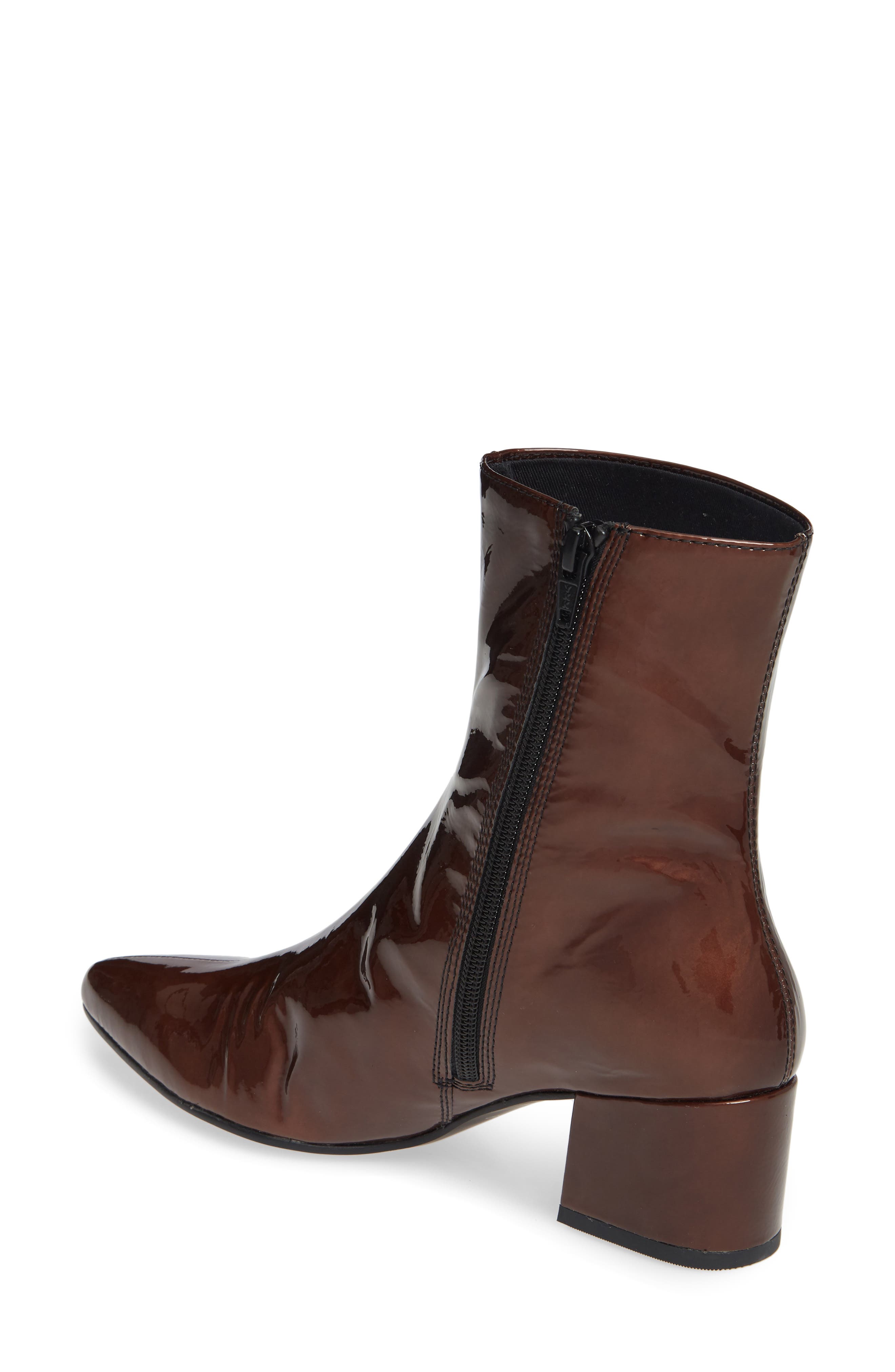 Mya Pointy Toe Bootie, Alternate, color, BROWN LEATHER