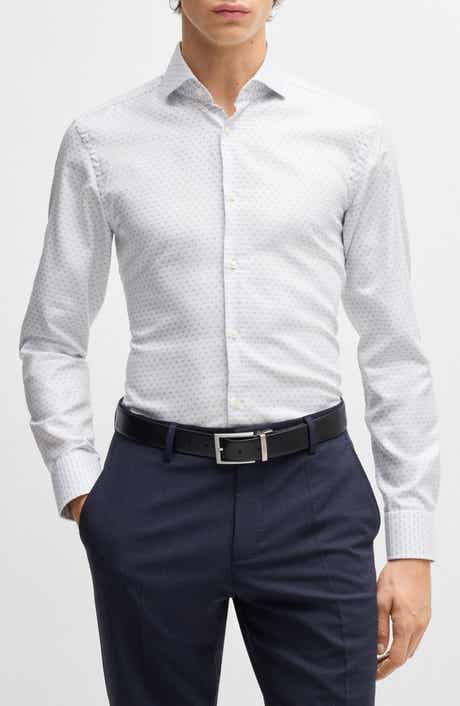 BOSS Hank Slim Fit Neat Cotton Dobby Dress Shirt