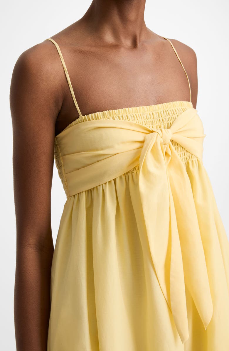 Vince Tie Front Cotton & Silk Maxi Sundress, Alternate, color, Dandelion