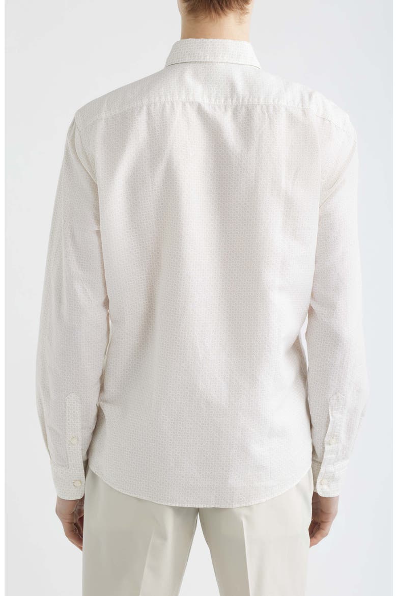 Liam Regular Fit Linen & Cotton Button-Up Shirt, Alternate, color, WHITE
