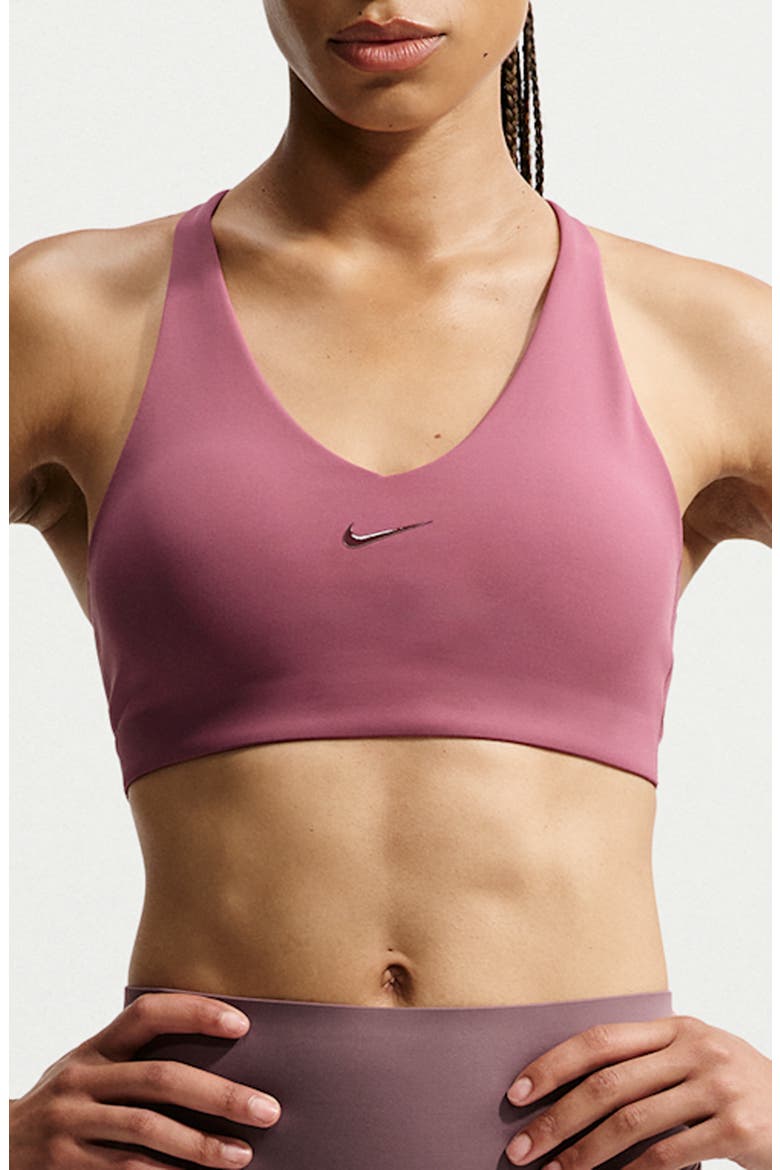 Universa Dri-FIT Padded Sports Bra, Main, color, PINK SMOKE/ MYSTIC DATES