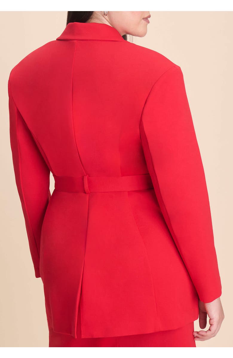 ELOQUII Belted Ponte Blazer, Alternate, color, Barbados Cherry