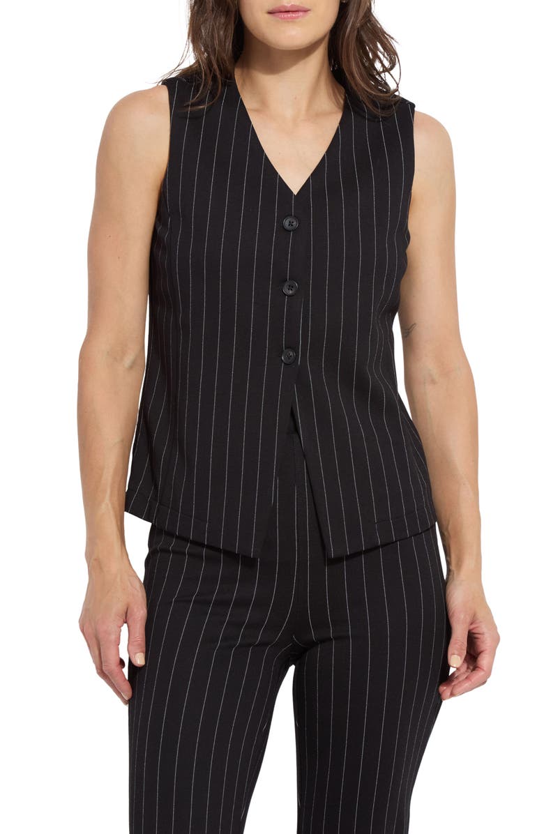 Lysse Maria Pinstripe Ponte Vest, Main, color, Soft Soothing Stripe