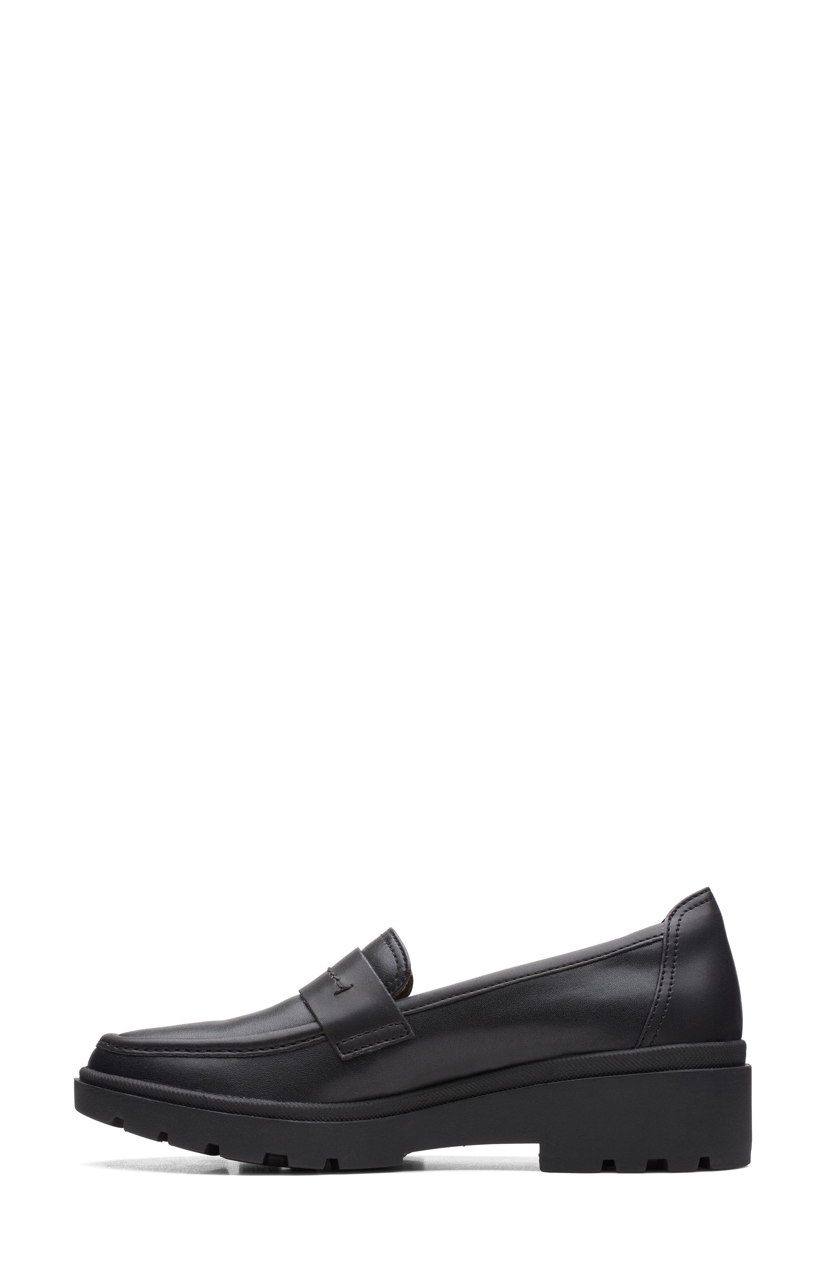 Calla Ease Lug Sole Loafer, Alternate, color, BLACK LEATHER