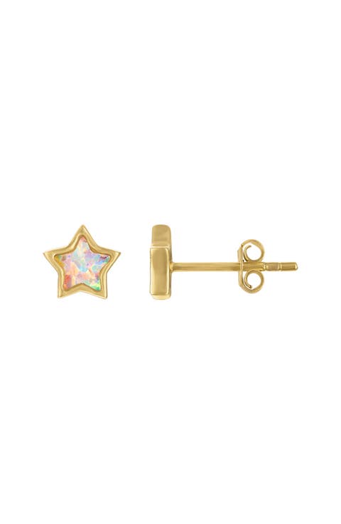 Kids' Opal Star Stud Earrings