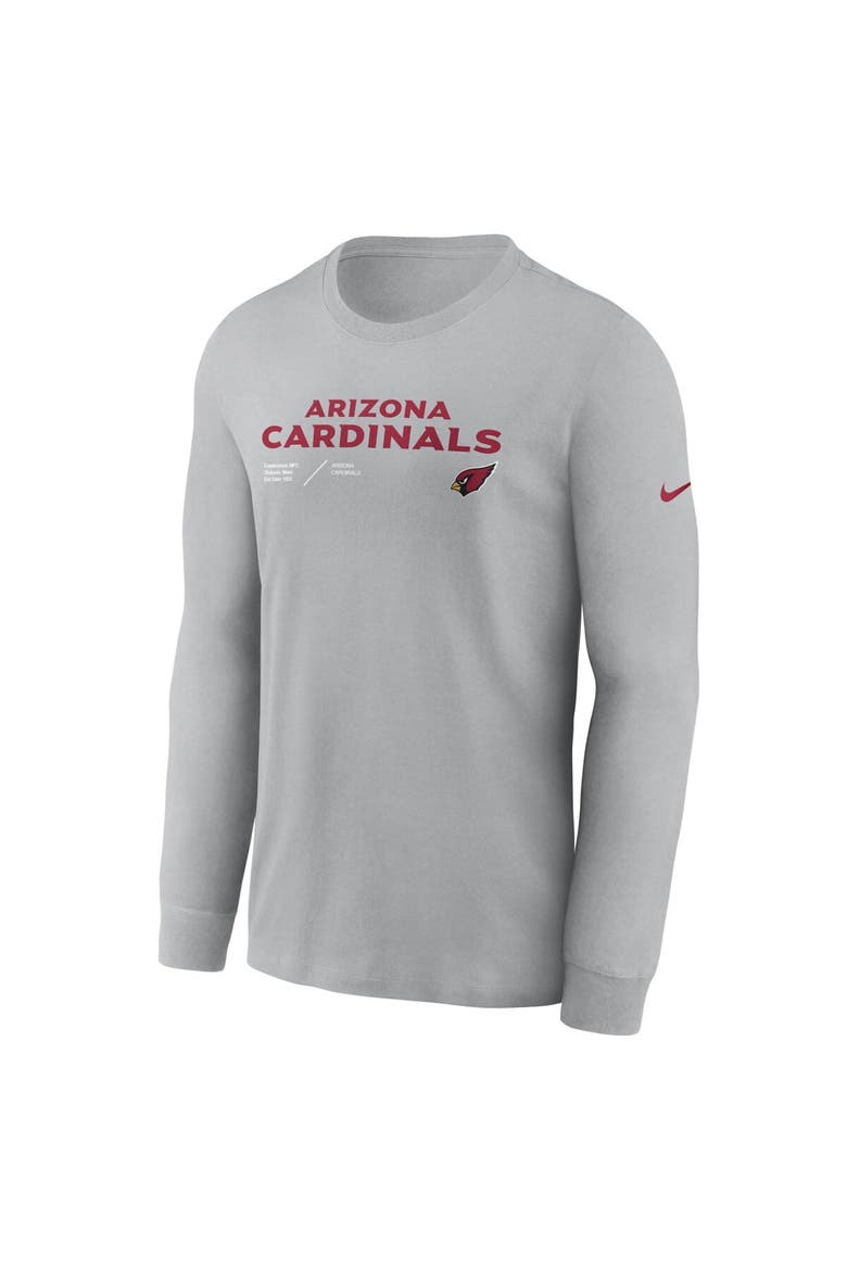Men's Nike Gray Arizona Cardinals Sideline Infograph Lock Up Performance Long Sleeve T-Shirt, Alternate, color, Gray