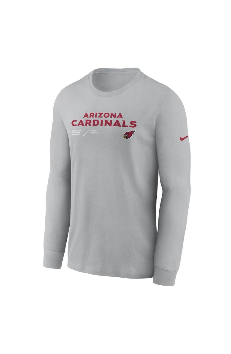Nike Men's Nike Gray Arizona Cardinals Sideline Infograph Lock Up Performance Long Sleeve T-Shirt, Alternate, color, Gray