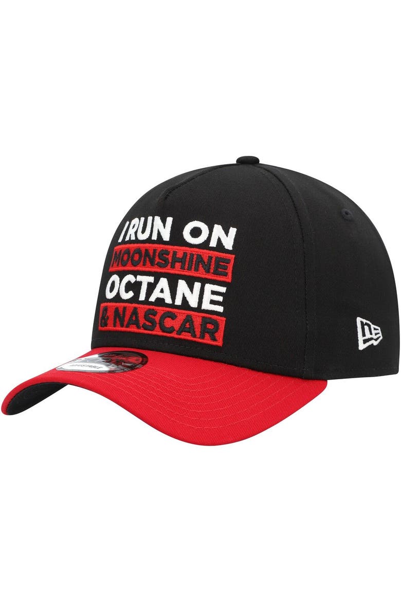 Men's New Era  Black/Scarlet NASCAR 9FORTY A-Frame Trucker Snapback Hat, Main, color, Black