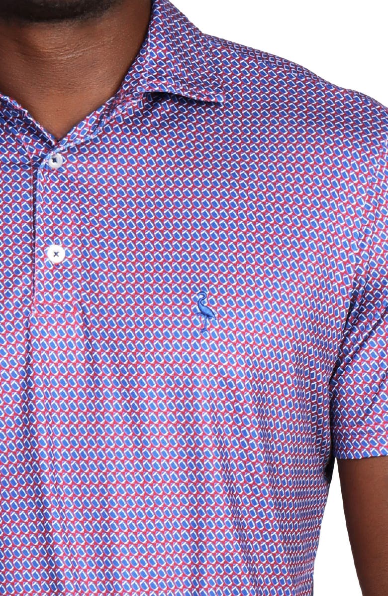 TailorByrd Football Print Performance Polo, Alternate, color, Burgundy