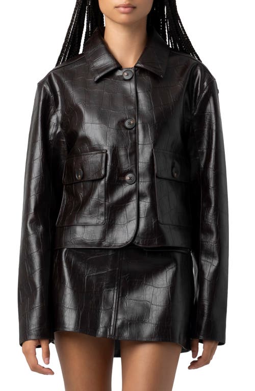 Blanknyc Embossed Faux Leather Jacket In Black