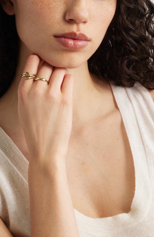 Nordstrom Set Of 3 Dainty Wavy Rings In Gold