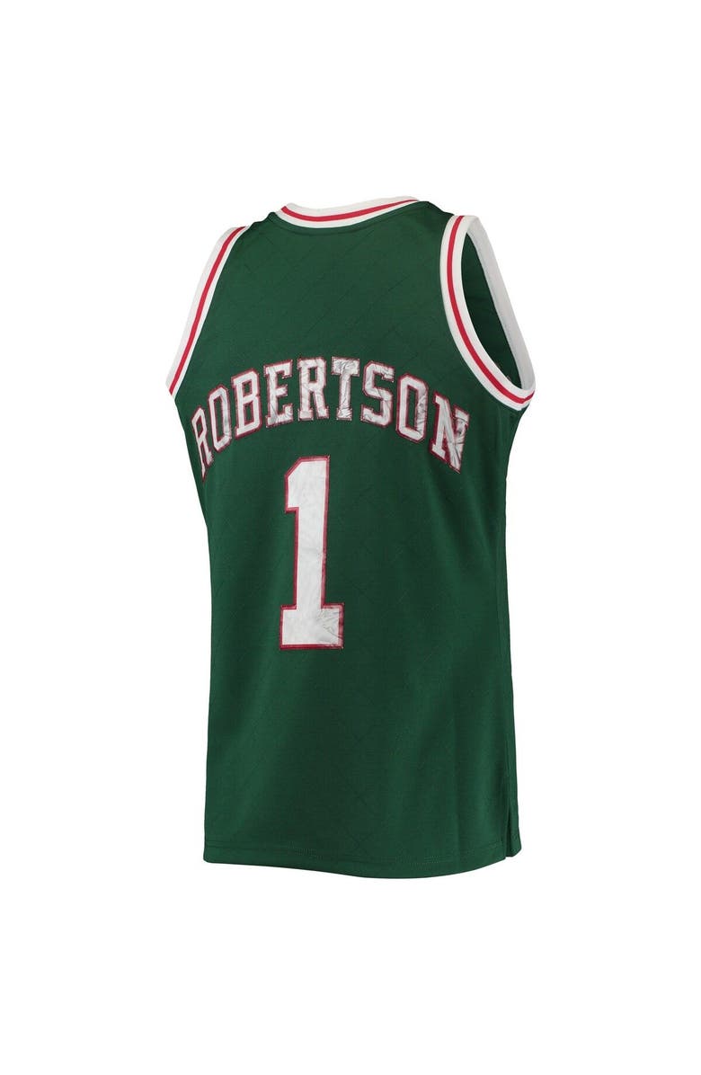 Mitchell & Ness Men's Mitchell & Ness Oscar Robertson Green Milwaukee Bucks 1996/97 Hardwood Classics NBA 75th Anniversary Diamond Swingman Jersey, Alternate, color, 