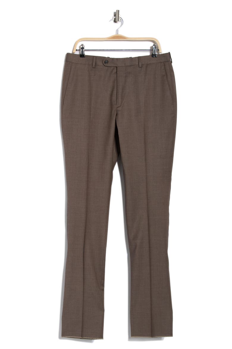Harker Flat Front Trousers, Main, color, BROWN