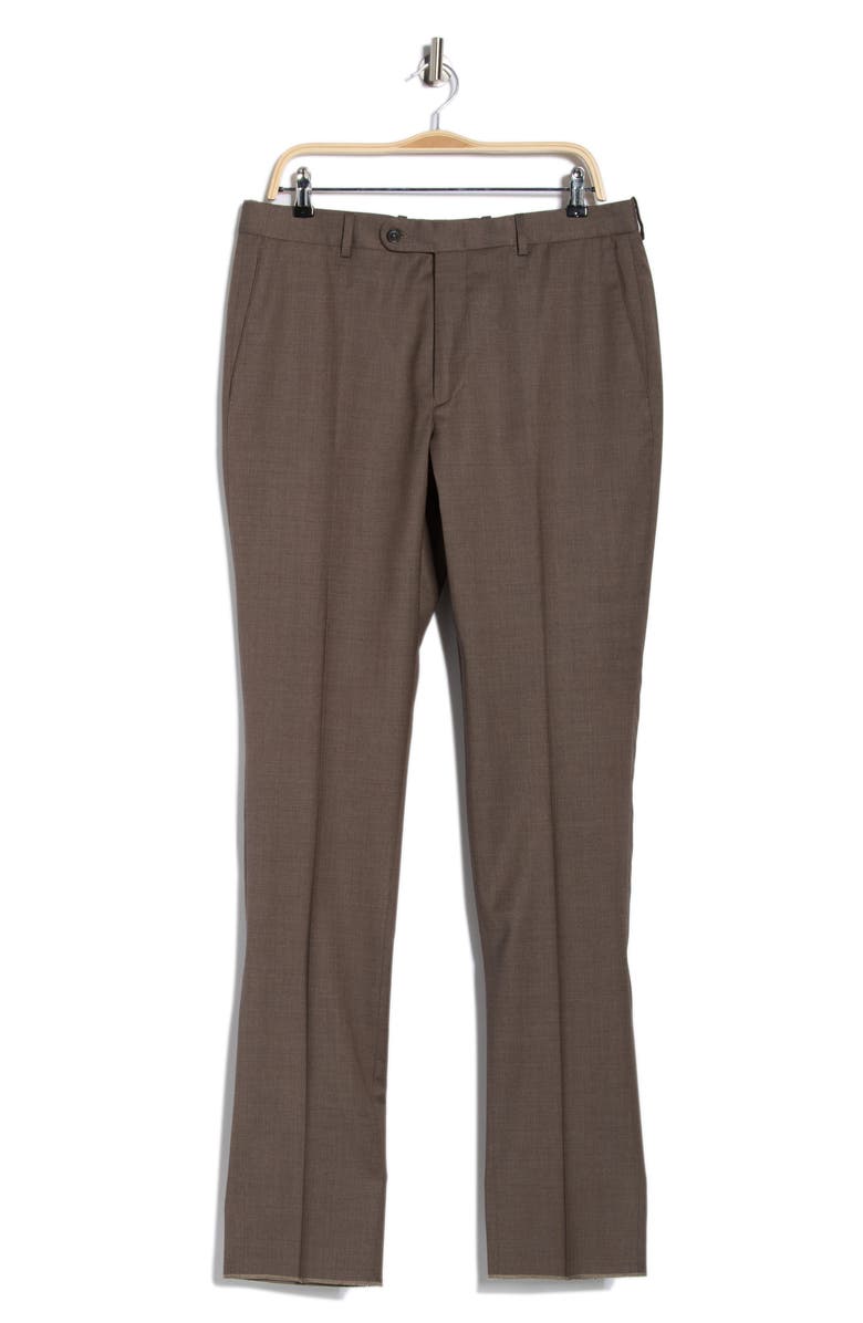 Peter Millar Performance Flat Front Trousers, Main, color, Brown