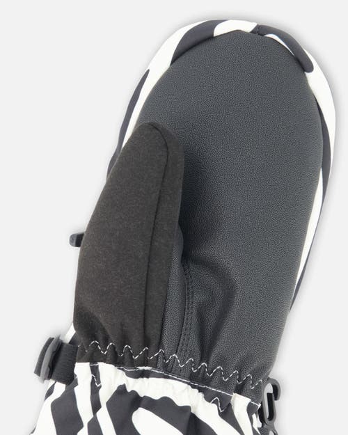 Deux Par Deux Girls Winter Mittens Teknik Animal In Animal Print
