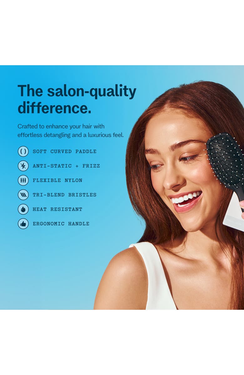 Gimme Beauty Mini Travel Detangler Brush with Anti-Static, Heat-Resistant & Flexible Nylon Bristle, Alternate, color, Black