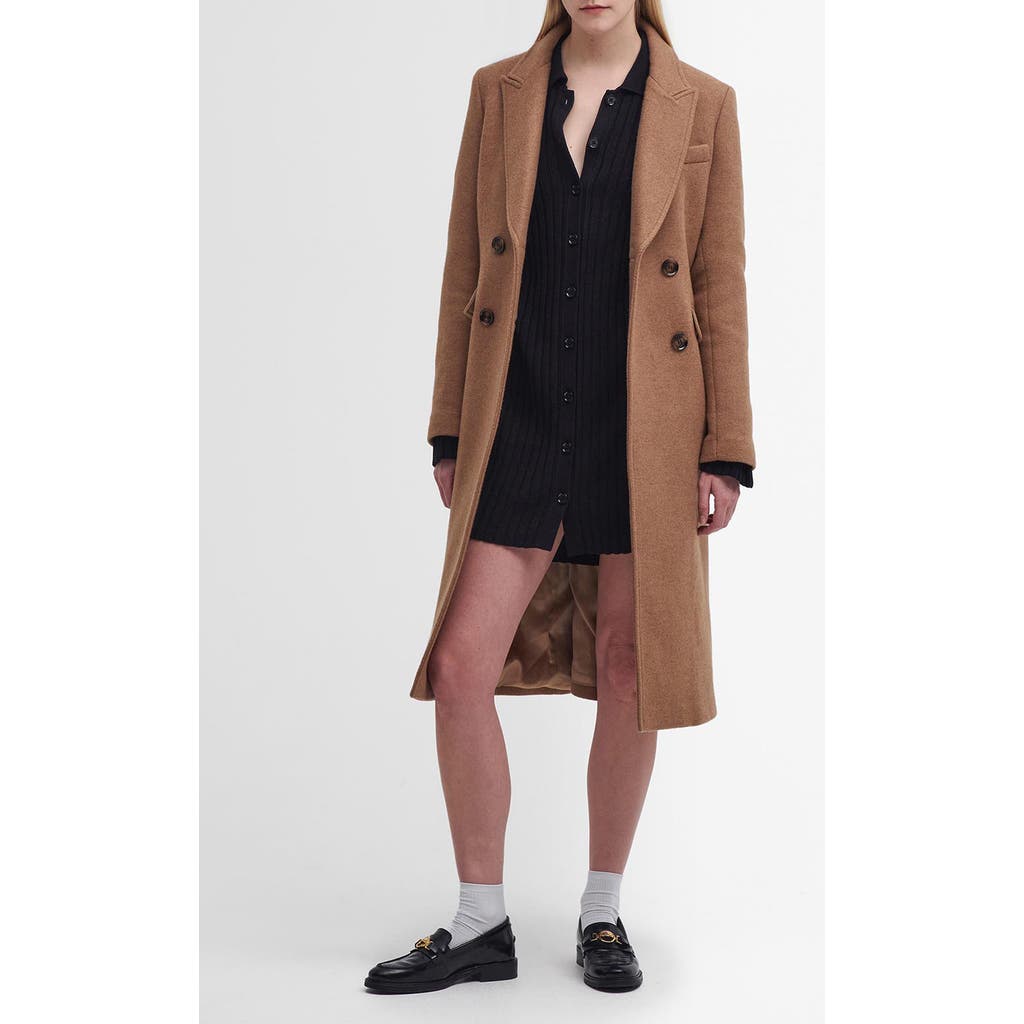 Barbour Claudette Long Sleeve Cotton Blend Sweater Dress In Brown