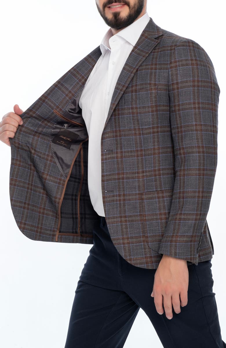 VELLAPAIS Plaid Sport Coat, Alternate, color, Dark Grey