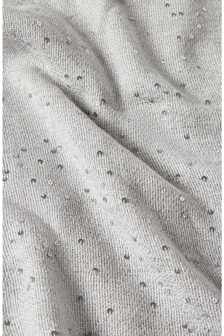 Cashmere and silk diamond yarn scarf, Alternate, color, Light Grey