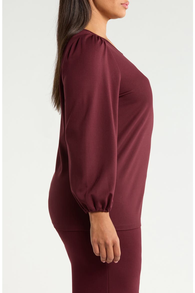 Puffed Sleeve Knit Top, Alternate, color, BAROLO